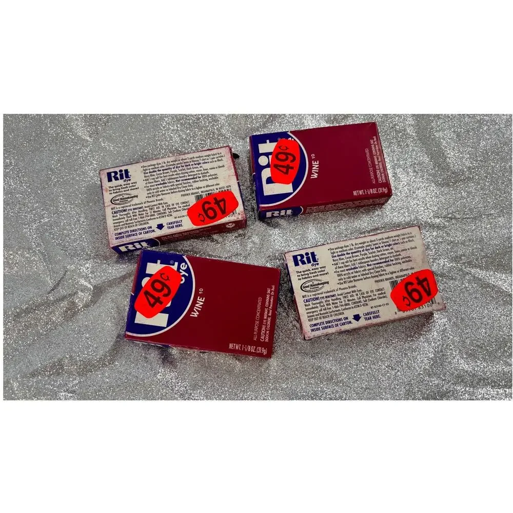Vintage Rit Dye Powder Wine #10 Fabric Dye All Purpose Hosiery Tint NOS Lot of 4
